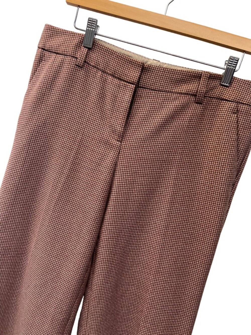 The Limited Pink and Brown Houndstooth Trousers